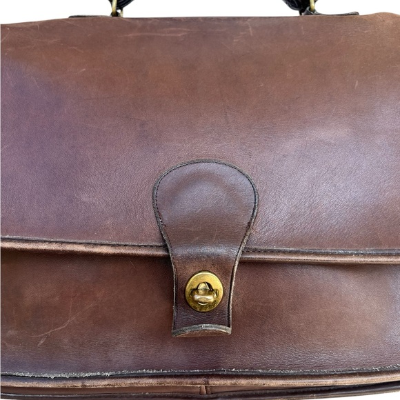 Vintage Coach 5180 Metropolitan Briefcase Bag Messenger Mahogany Brown Leather - Picture 7 of 16